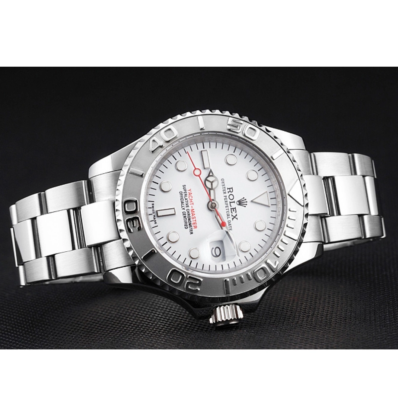 AAA replica watch Steel Yacht-Master And Staniless Rolex Case Dial Swiss Bracelet White 0603